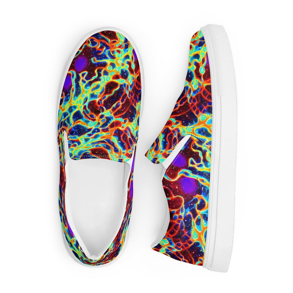 Supernova Tangle on Men's Slip-On Canvas Shoes — Front