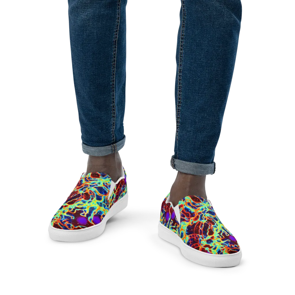 Supernova Tangle on Men's Slip-On Canvas Shoes — Front