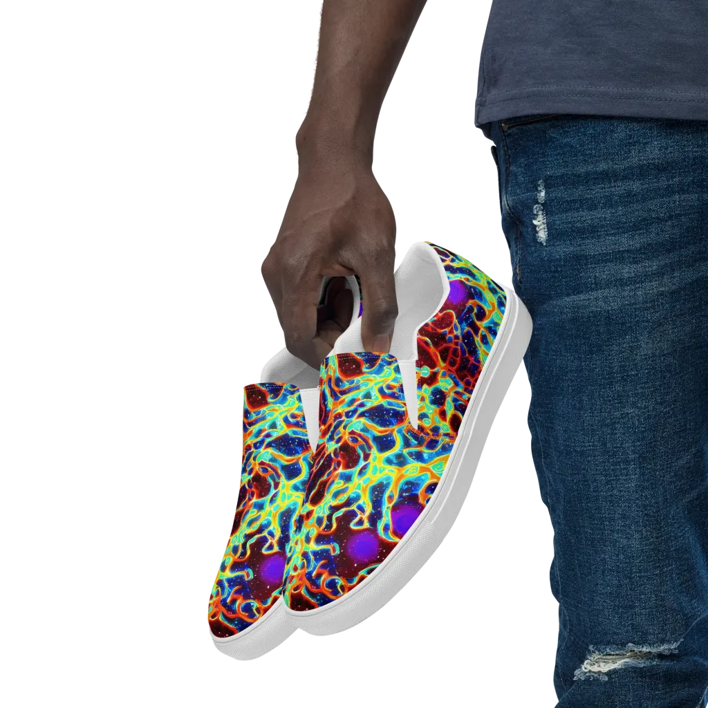 Supernova Tangle on Men's Slip-On Canvas Shoes — Left Front