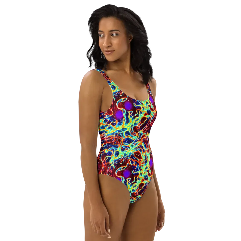 Supernova Tangle on One-Piece Swimsuit — Right