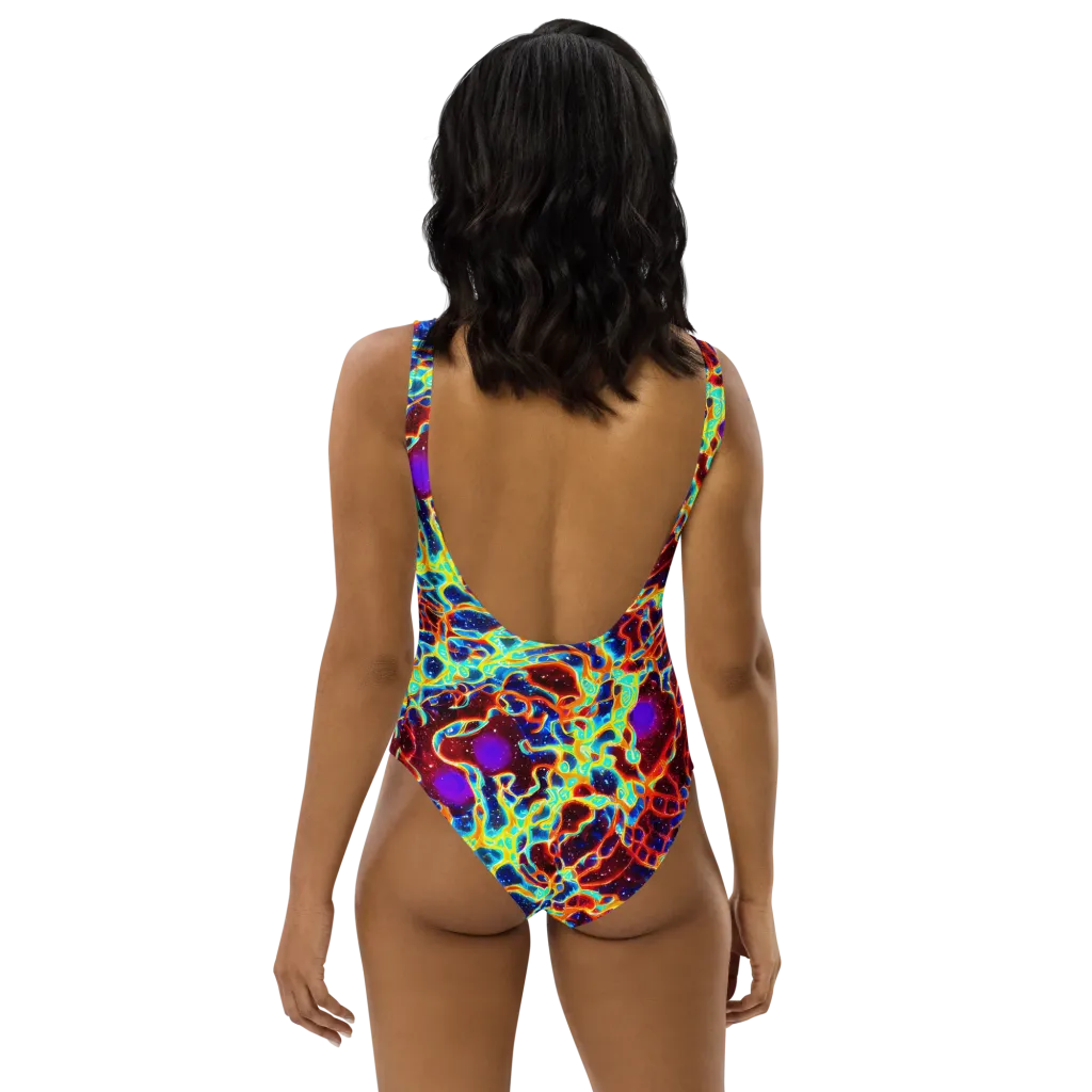 Supernova Tangle on One-Piece Swimsuit — Back