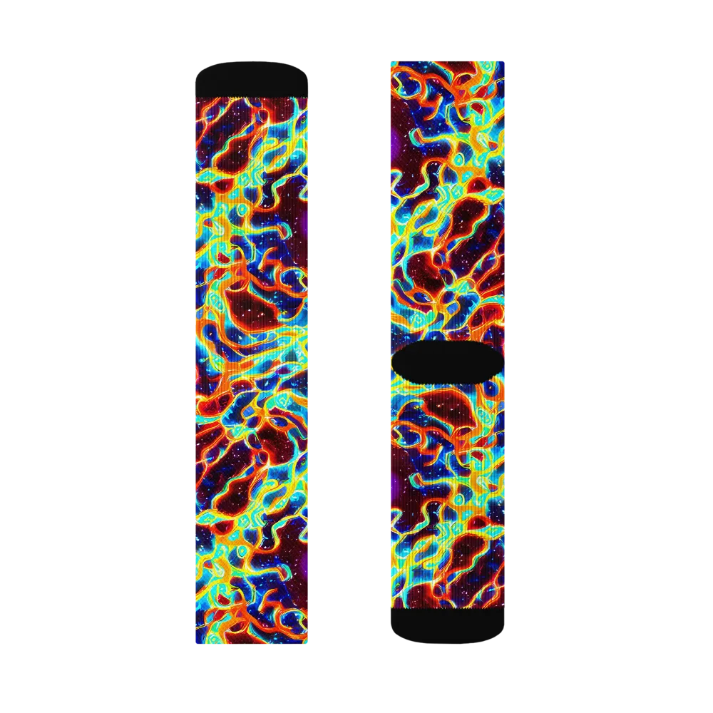 Supernova Tangle on Socks — Right Sock