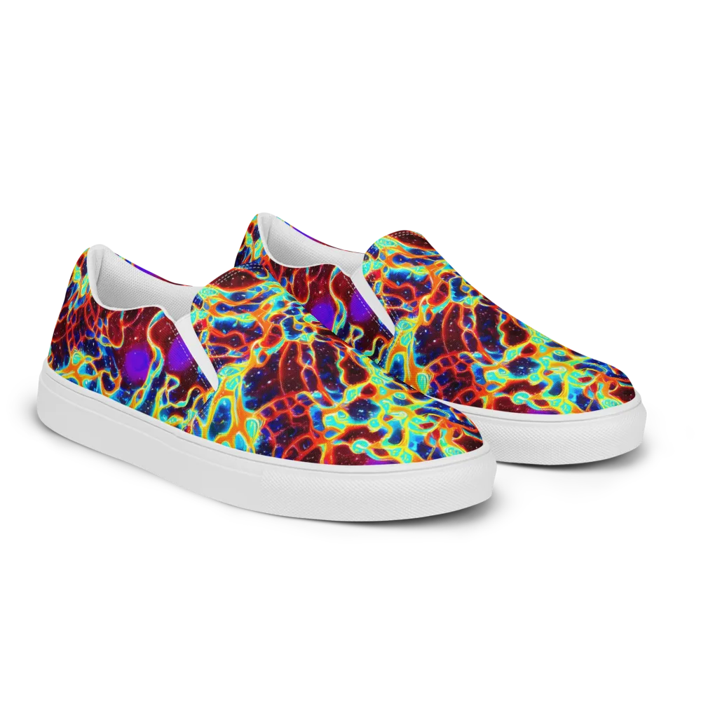 Supernova Tangle on Women's Slip-On Canvas Shoes — Right Front