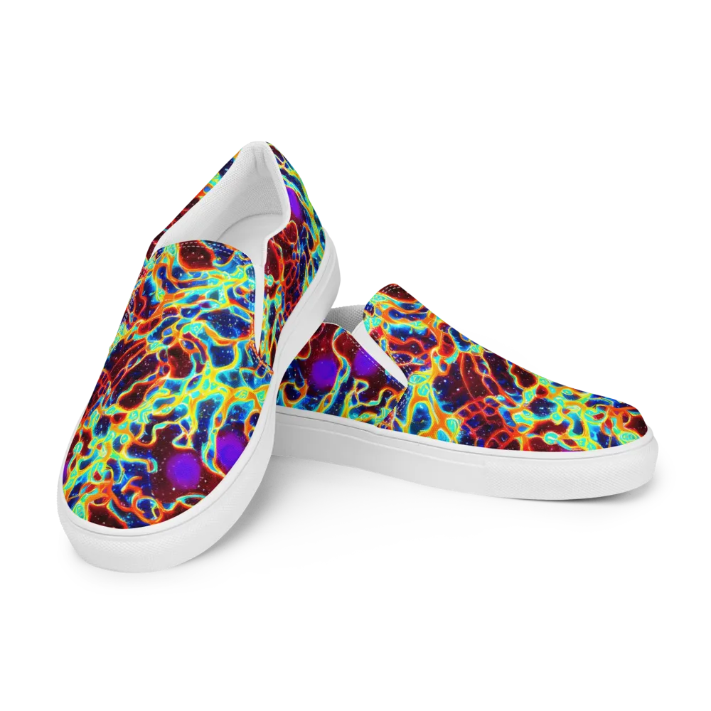 Supernova Tangle on Women's Slip-On Canvas Shoes — Left Front