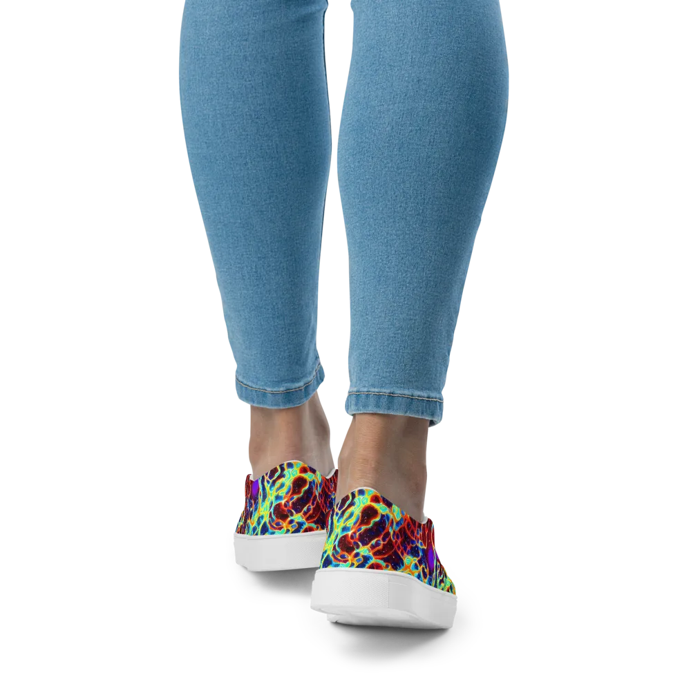 Supernova Tangle on Women's Slip-On Canvas Shoes — Back