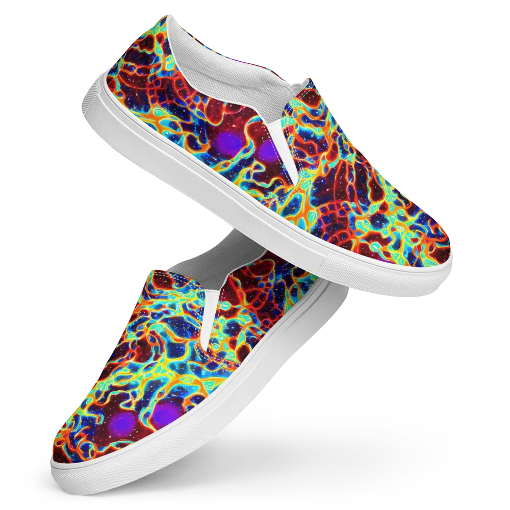 Supernova Tangle on Women's Slip-On Canvas Shoes — Front