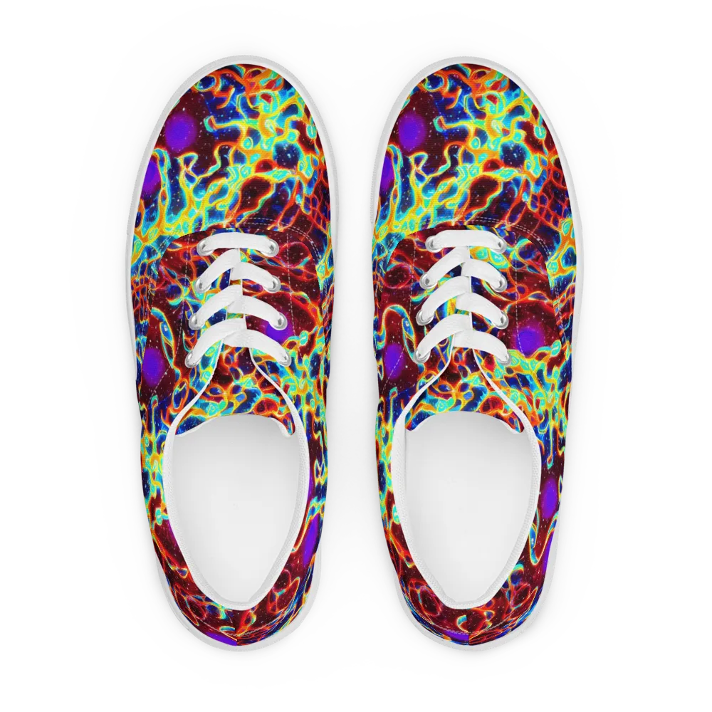 Supernova Tangle on Men's Lace-Up Canvas Shoes — Front