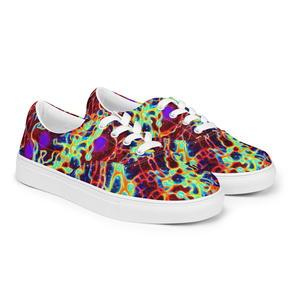 Supernova Tangle on Men's Lace-Up Canvas Shoes — Right Front