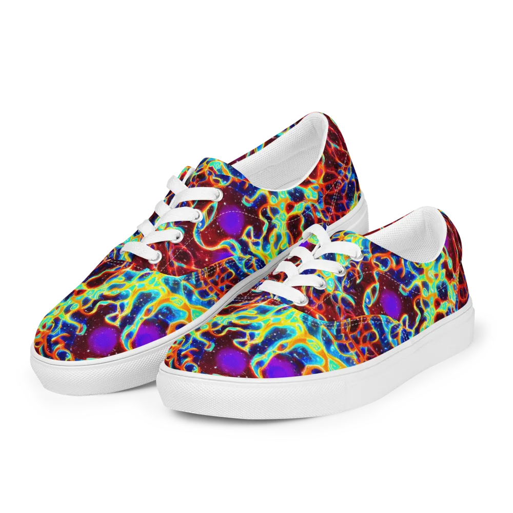 Supernova Tangle on Men's Lace-Up Canvas Shoes — Left Front
