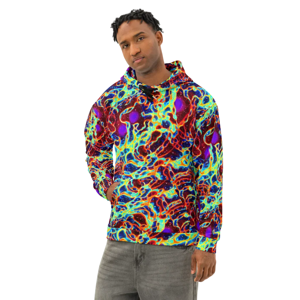 Supernova Tangle on Cotton Hoodie — Left Front