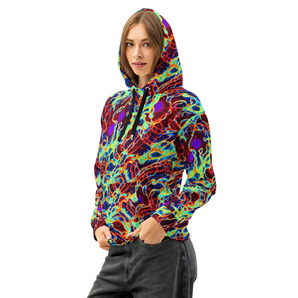 Supernova Tangle on Cotton Hoodie — Left Front