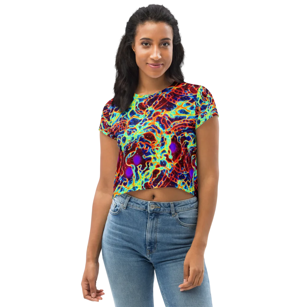 Supernova Tangle on Crop Tee — Front