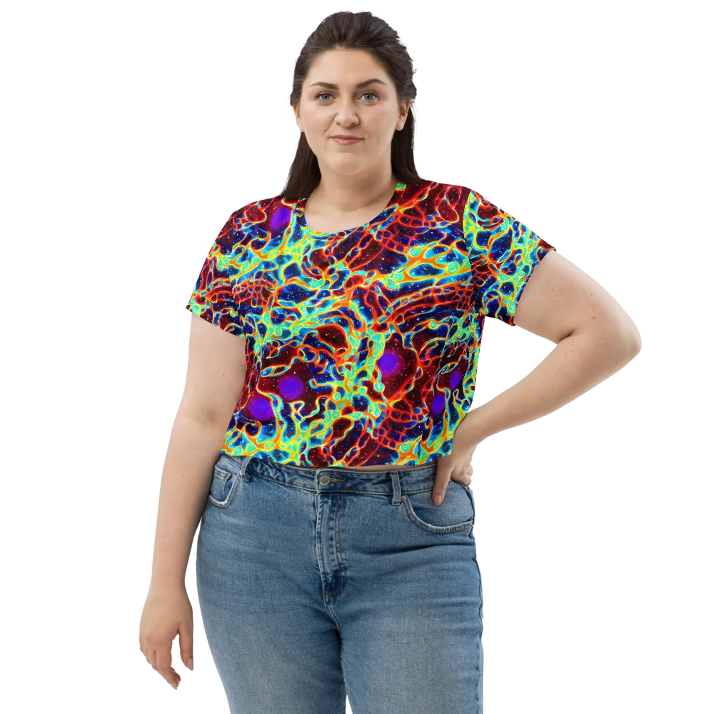 Supernova Tangle on Crop Tee — Front