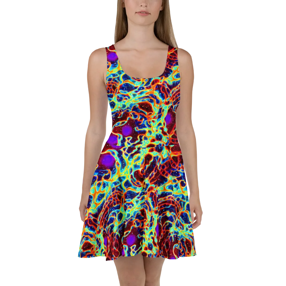 Supernova Tangle on Skater Dress — Front