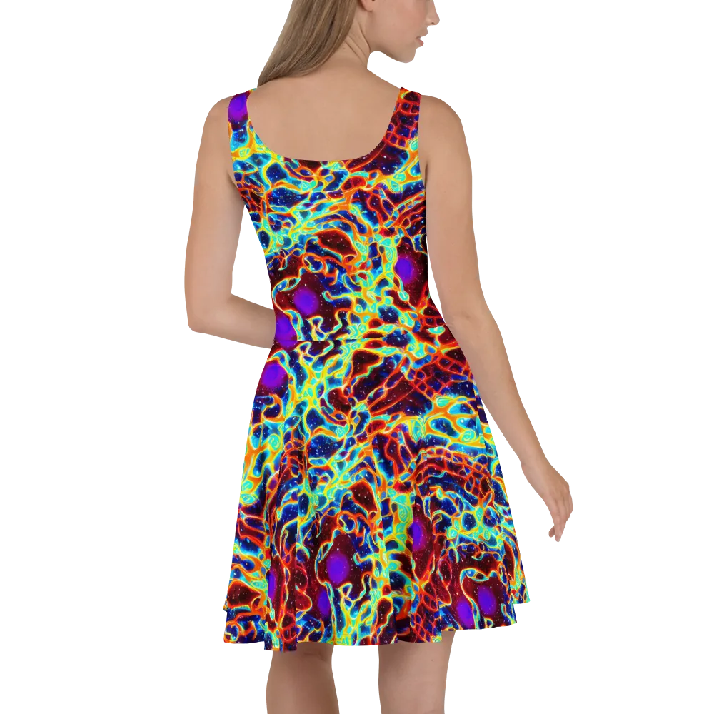 Supernova Tangle on Skater Dress — Back