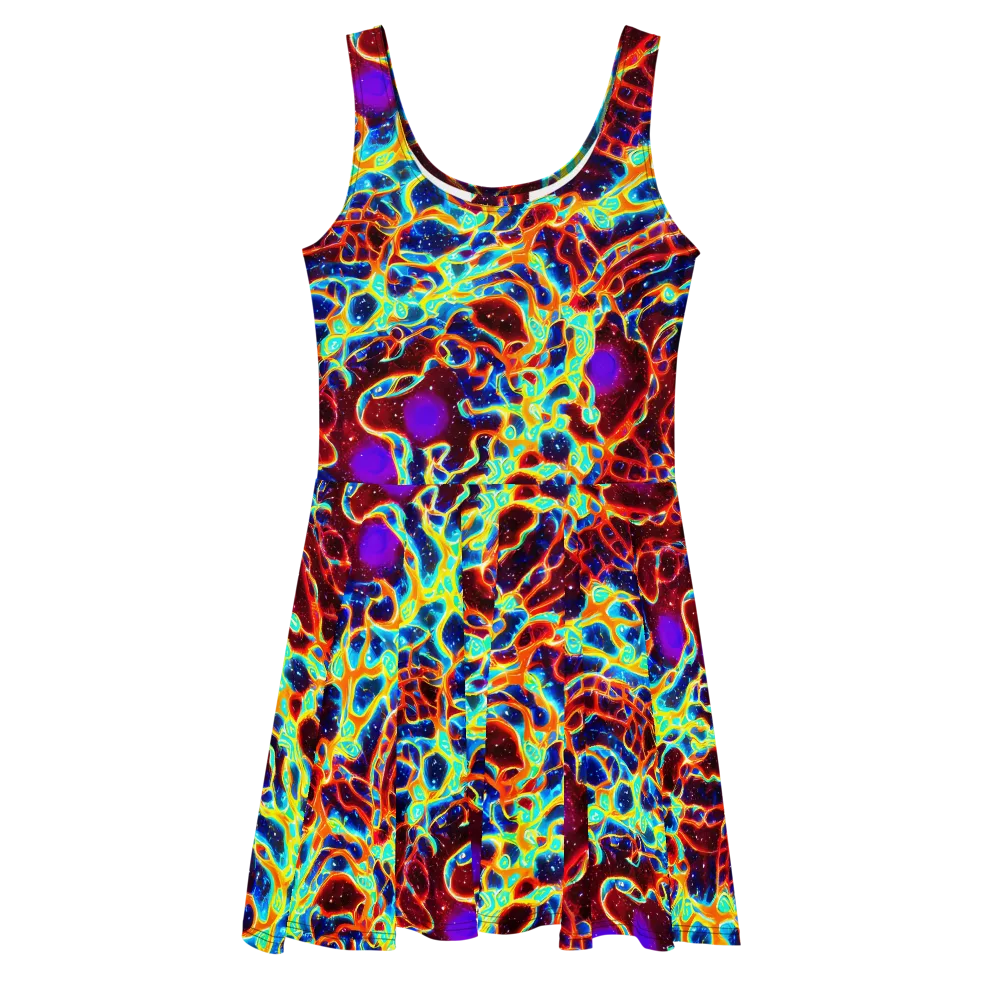 Supernova Tangle on Skater Dress — Front