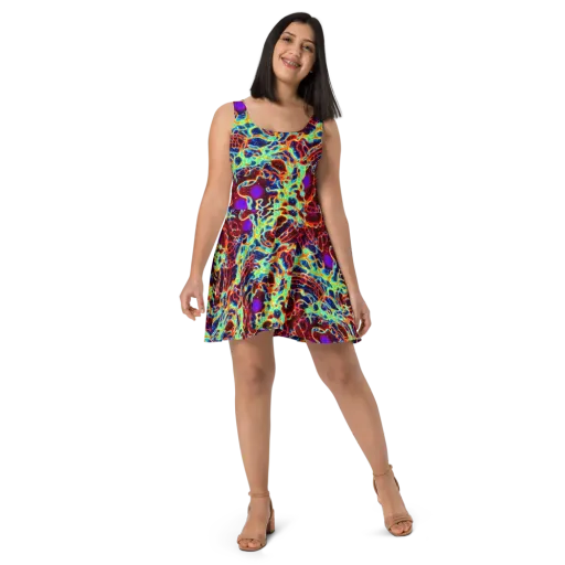 Supernova Tangle on a Skater Dress
