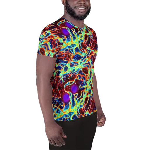 Supernova Tangle on a Men's Athletic T-Shirt