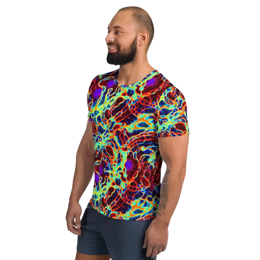 Supernova Tangle on Men's Athletic T-Shirt — Left
