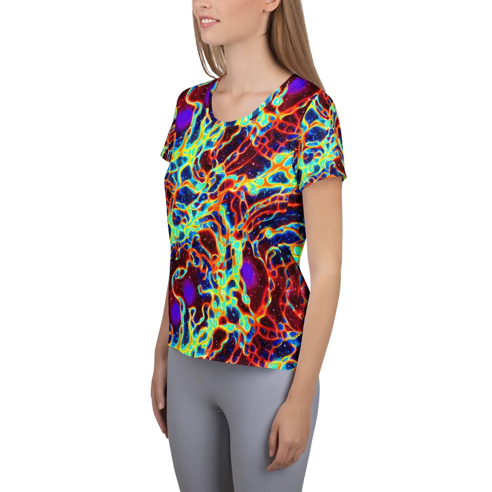 Supernova Tangle on Women's Athletic T-Shirt — Left