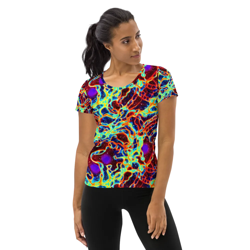 Supernova Tangle on Women's Athletic T-Shirt — Front