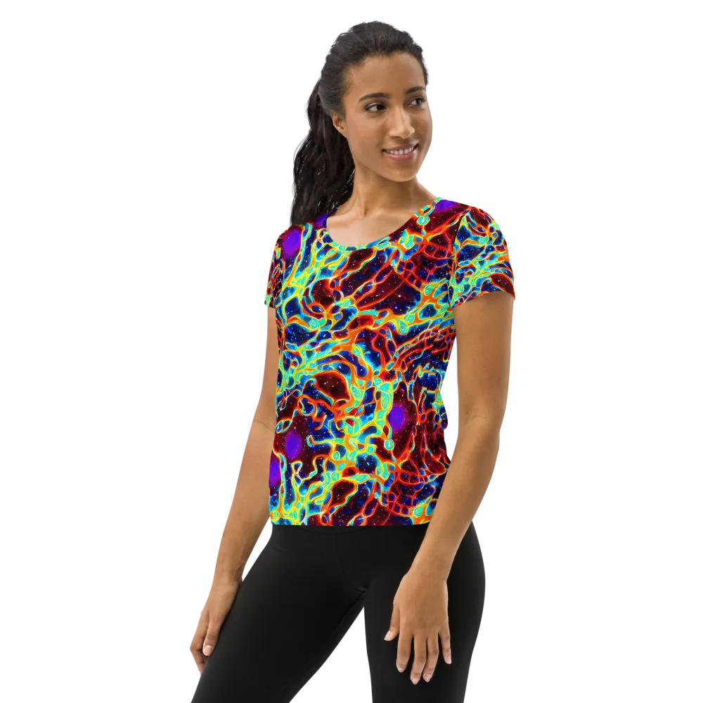 Supernova Tangle on Women's Athletic T-Shirt — Left