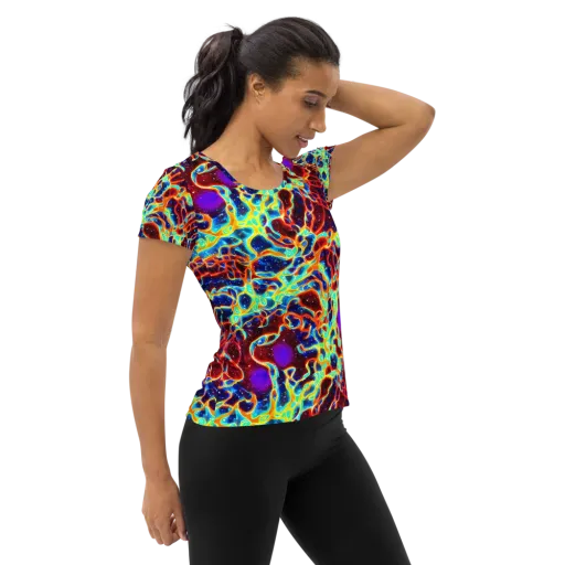 Supernova Tangle on a Women's Athletic T-Shirt