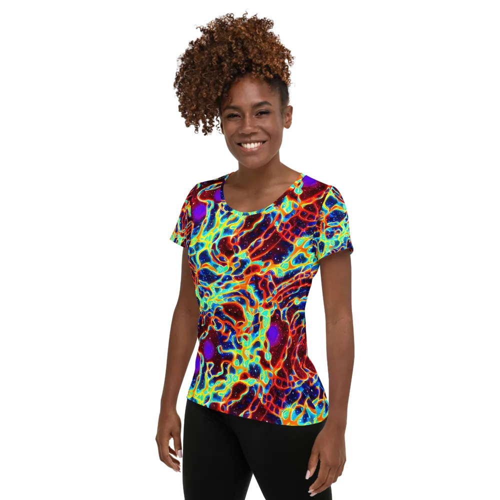 Supernova Tangle on Women's Athletic T-Shirt — Left