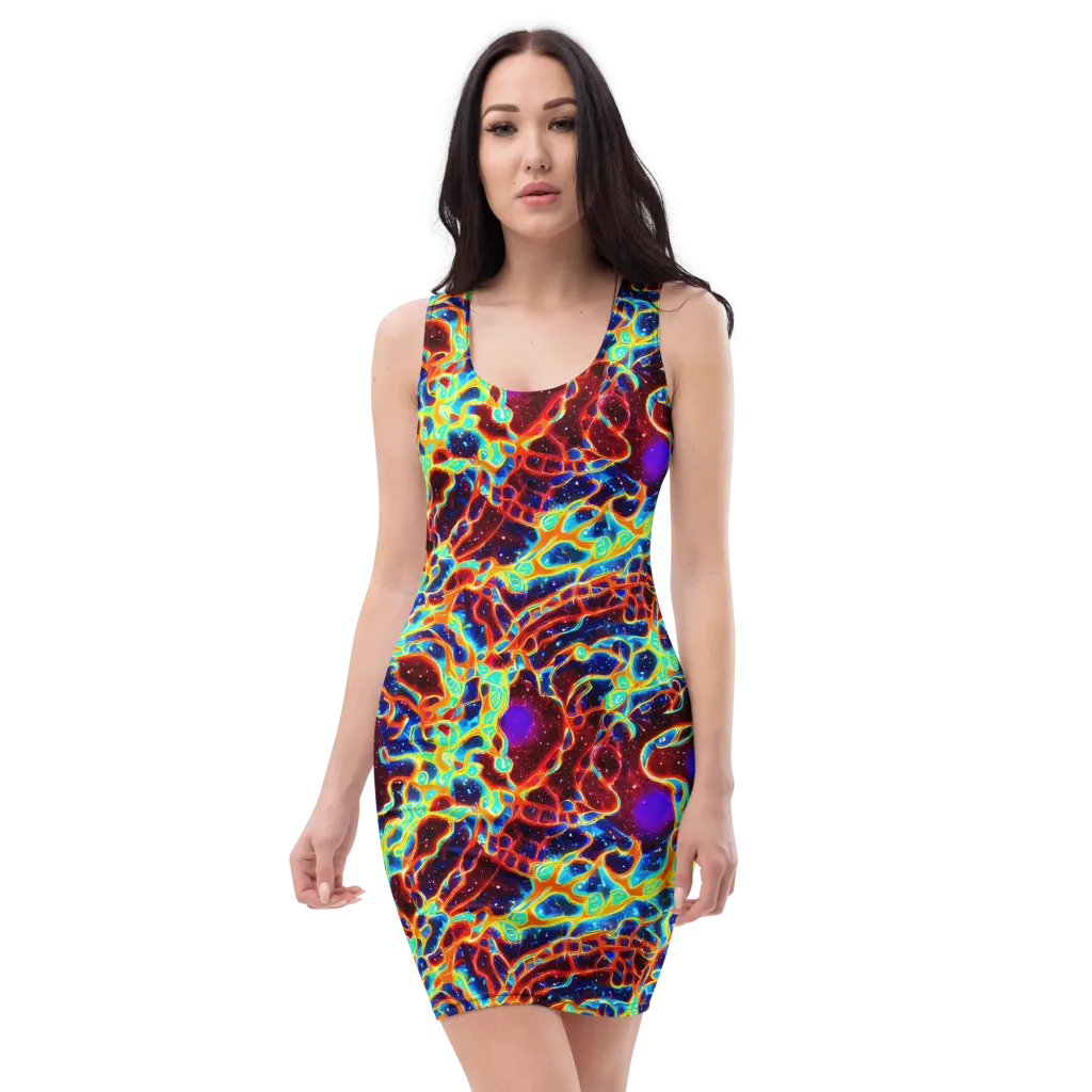 Supernova Tangle on Bodycon Dress — Front