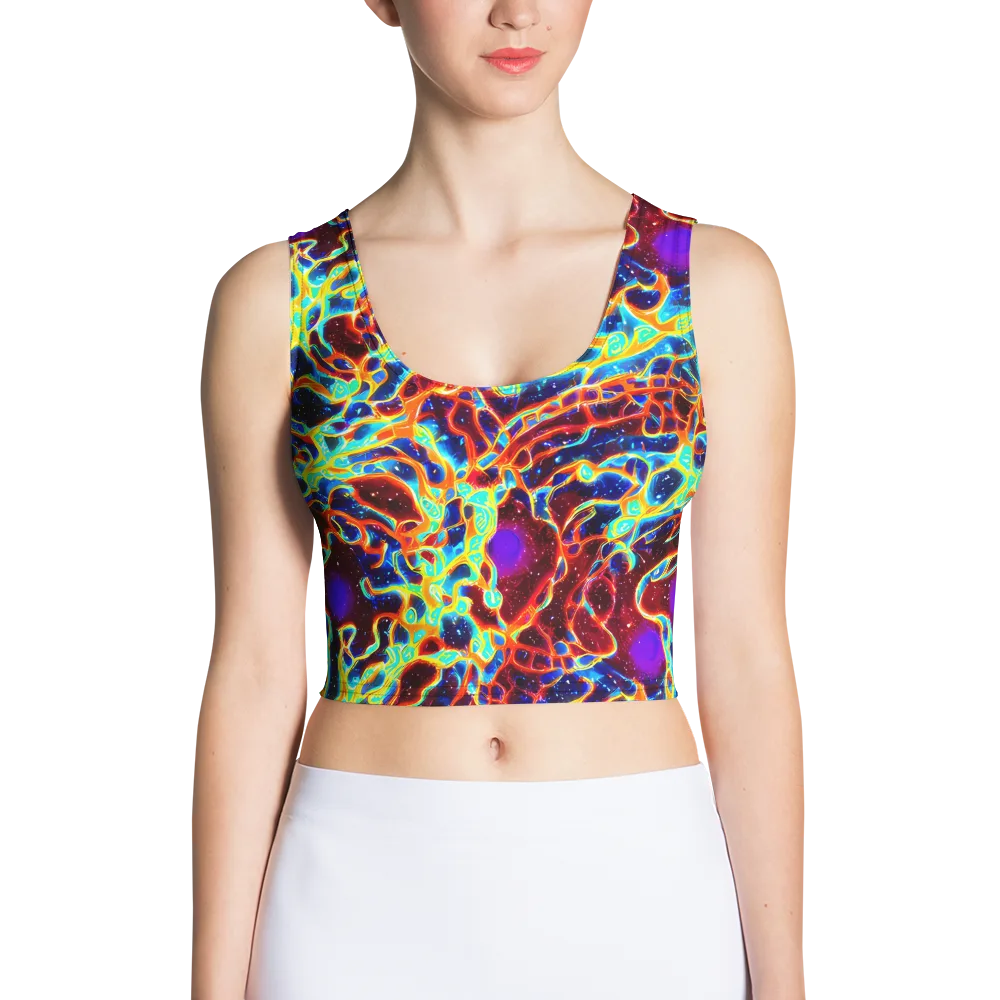 Supernova Tangle on Crop Top — Front