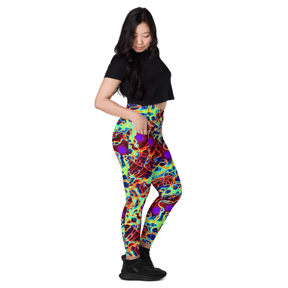 Supernova Tangle on Leggings with Pockets — Right