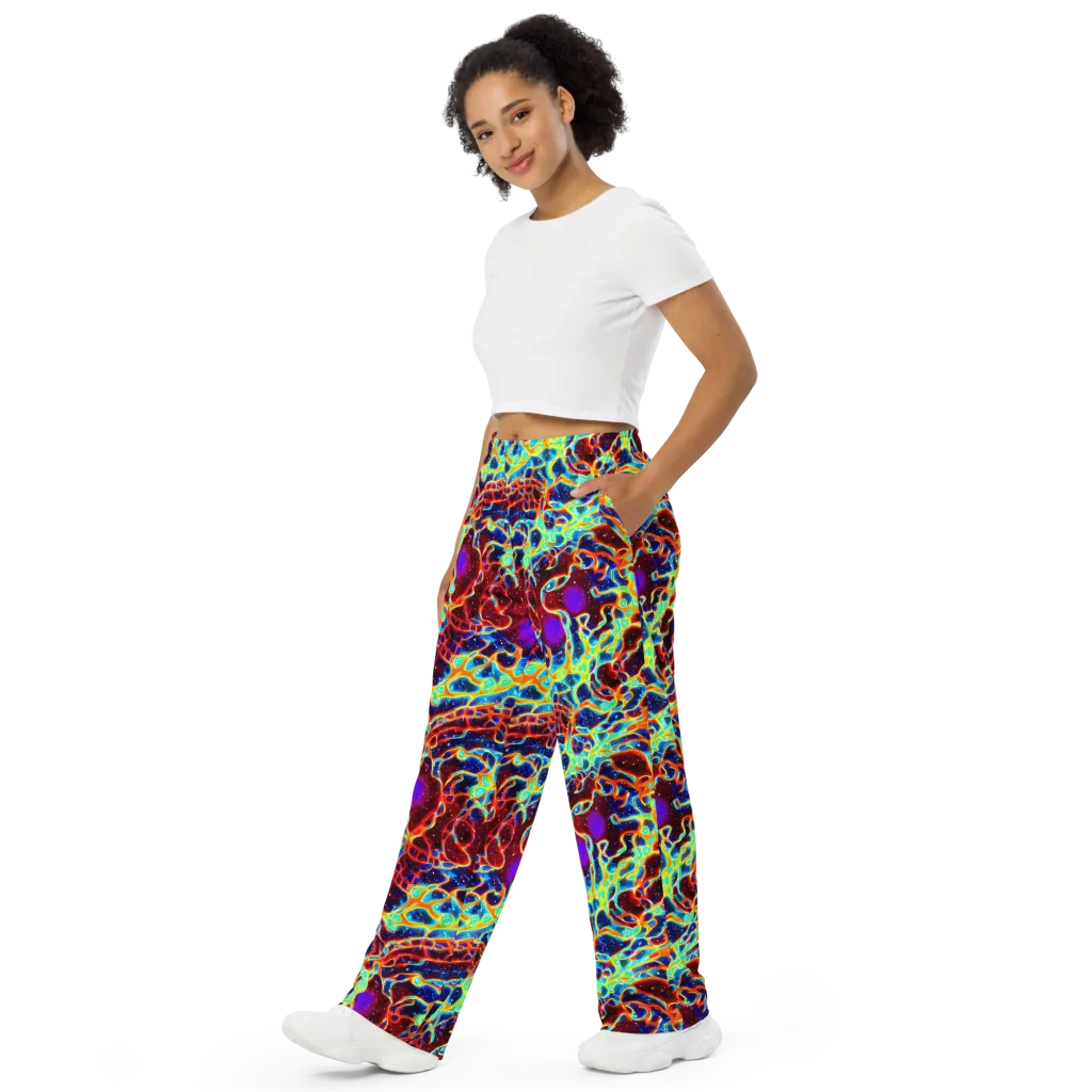Supernova Tangle on Wide-Leg Pants — Left Front
