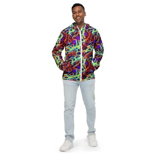 Supernova Tangle on a Men's Windbreaker