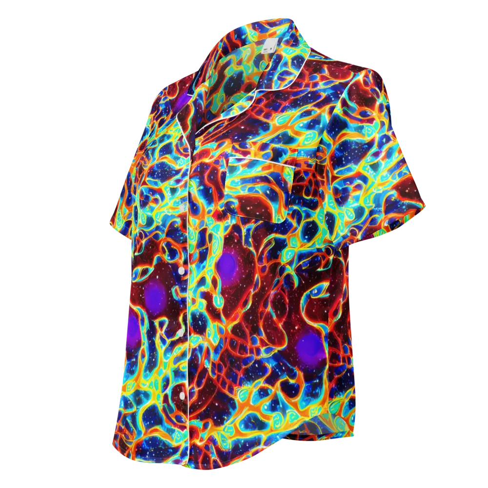 Supernova Tangle on Women's Short Sleeve Pajama Top — Left Front