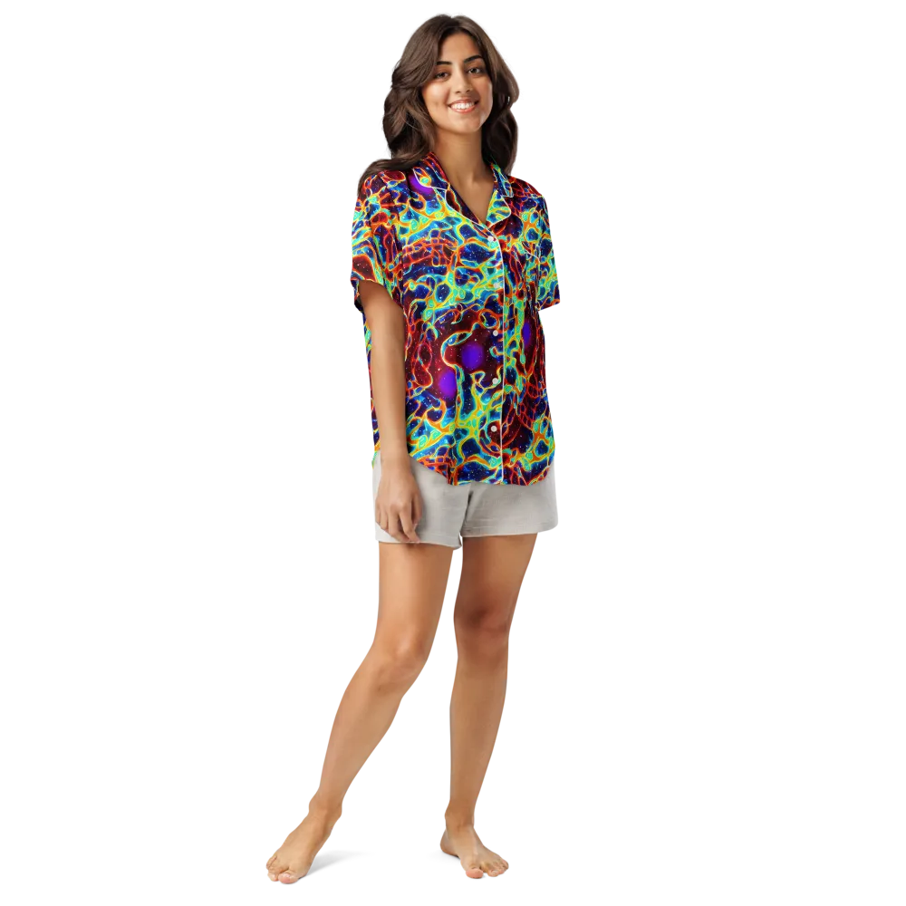 Supernova Tangle on Women's Short Sleeve Pajama Top — Front