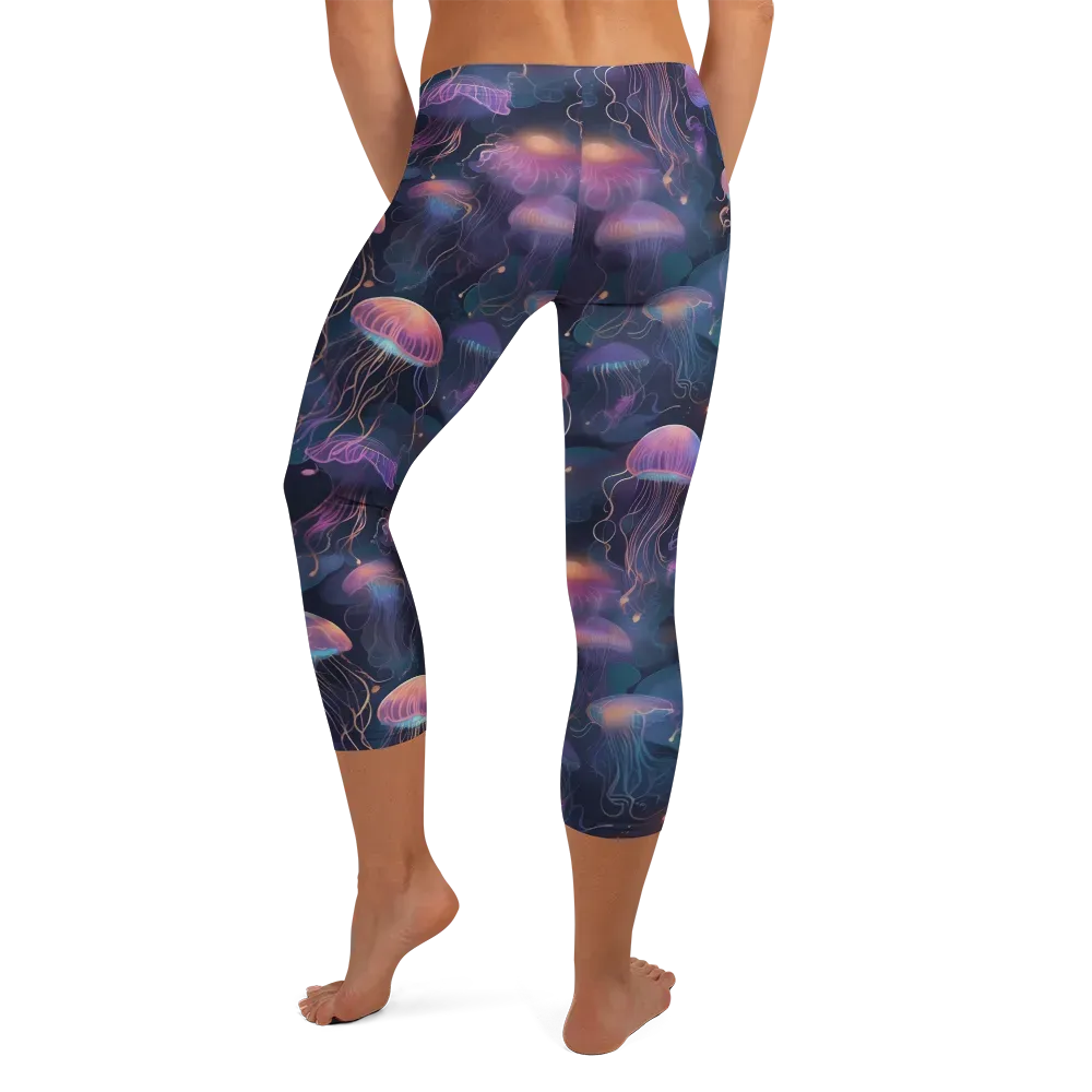 Neon Moon Jelly on Capri Leggings — Back