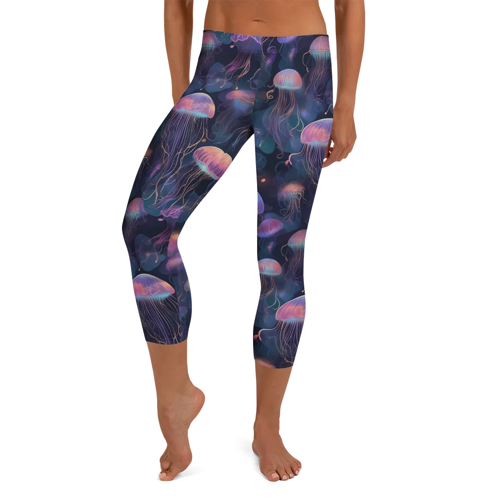 Neon Moon Jelly on Capri Leggings — Front