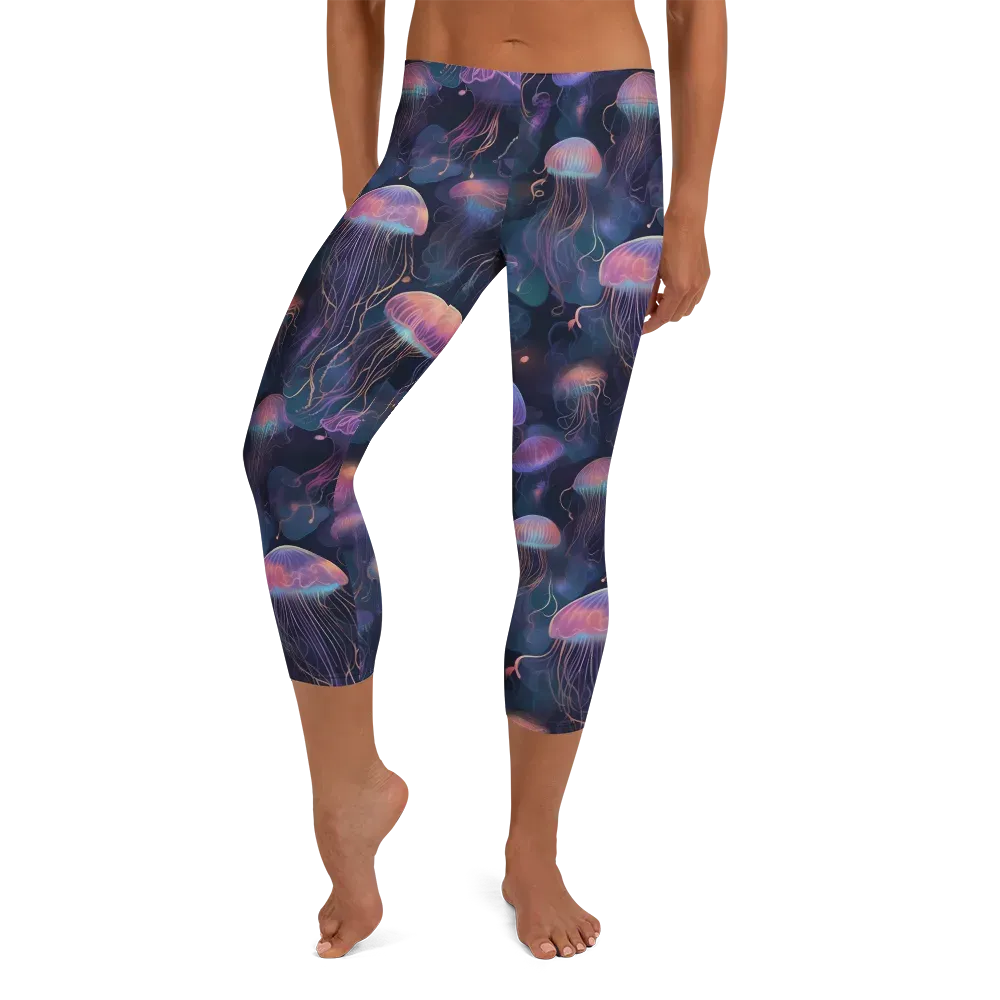 Neon Moon Jelly on Capri Leggings — Front