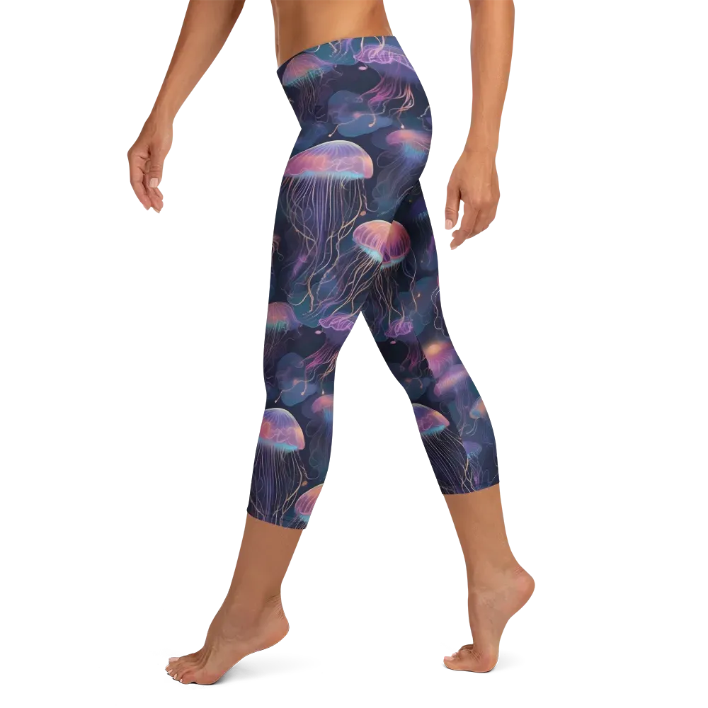 Neon Moon Jelly on Capri Leggings — Left