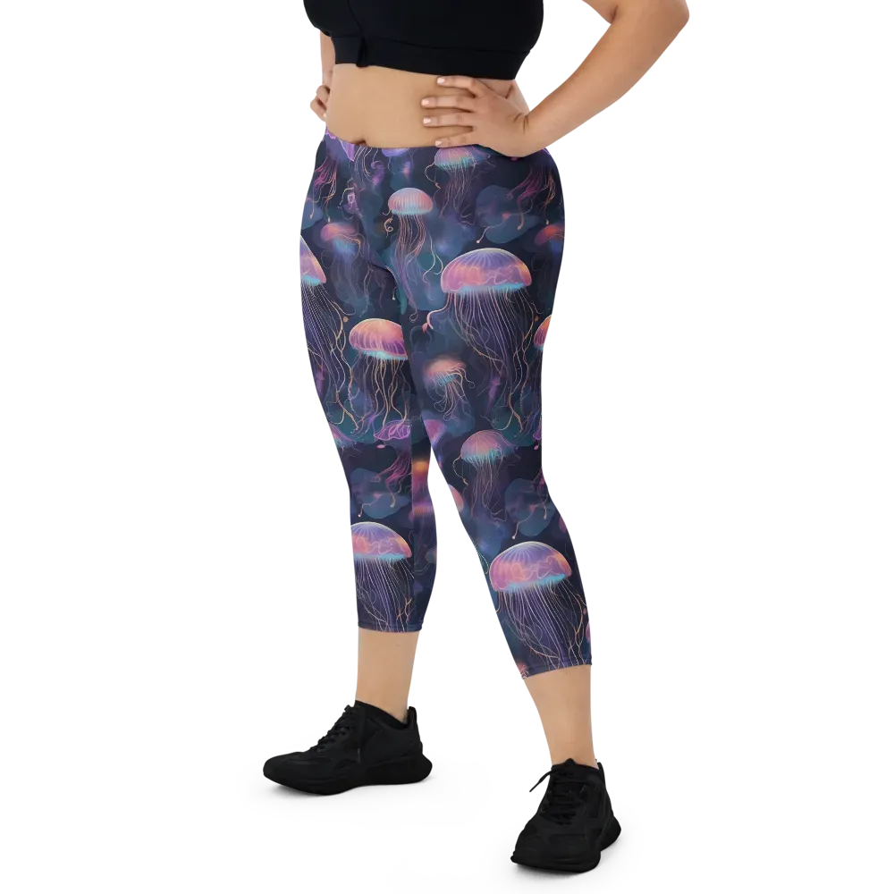 Neon Moon Jelly on Capri Leggings — Front