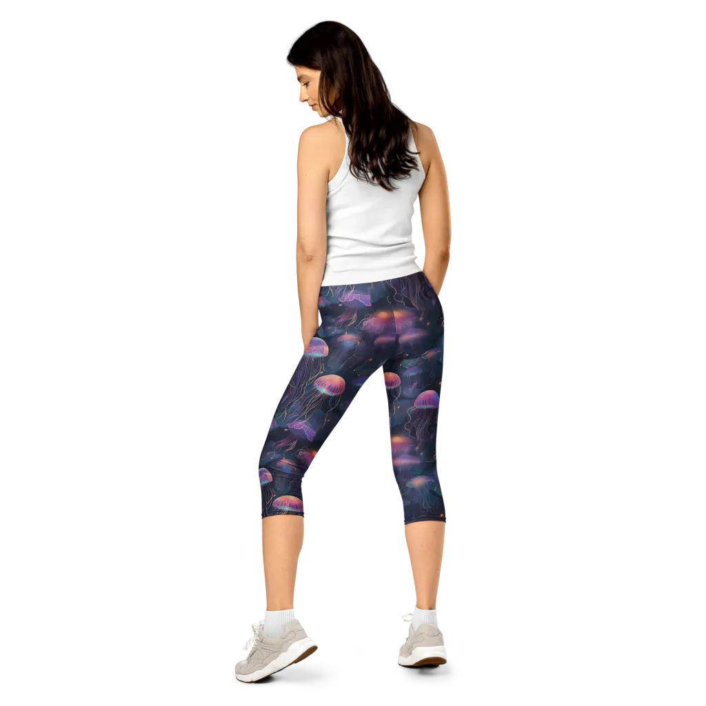 Neon Moon Jelly on Capri Leggings — Back
