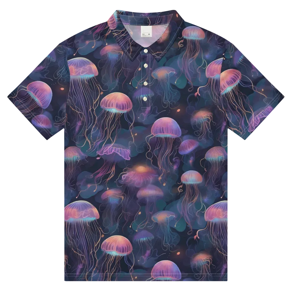 Neon Moon Jelly on Men's Slim Fit Polo Shirt — Front