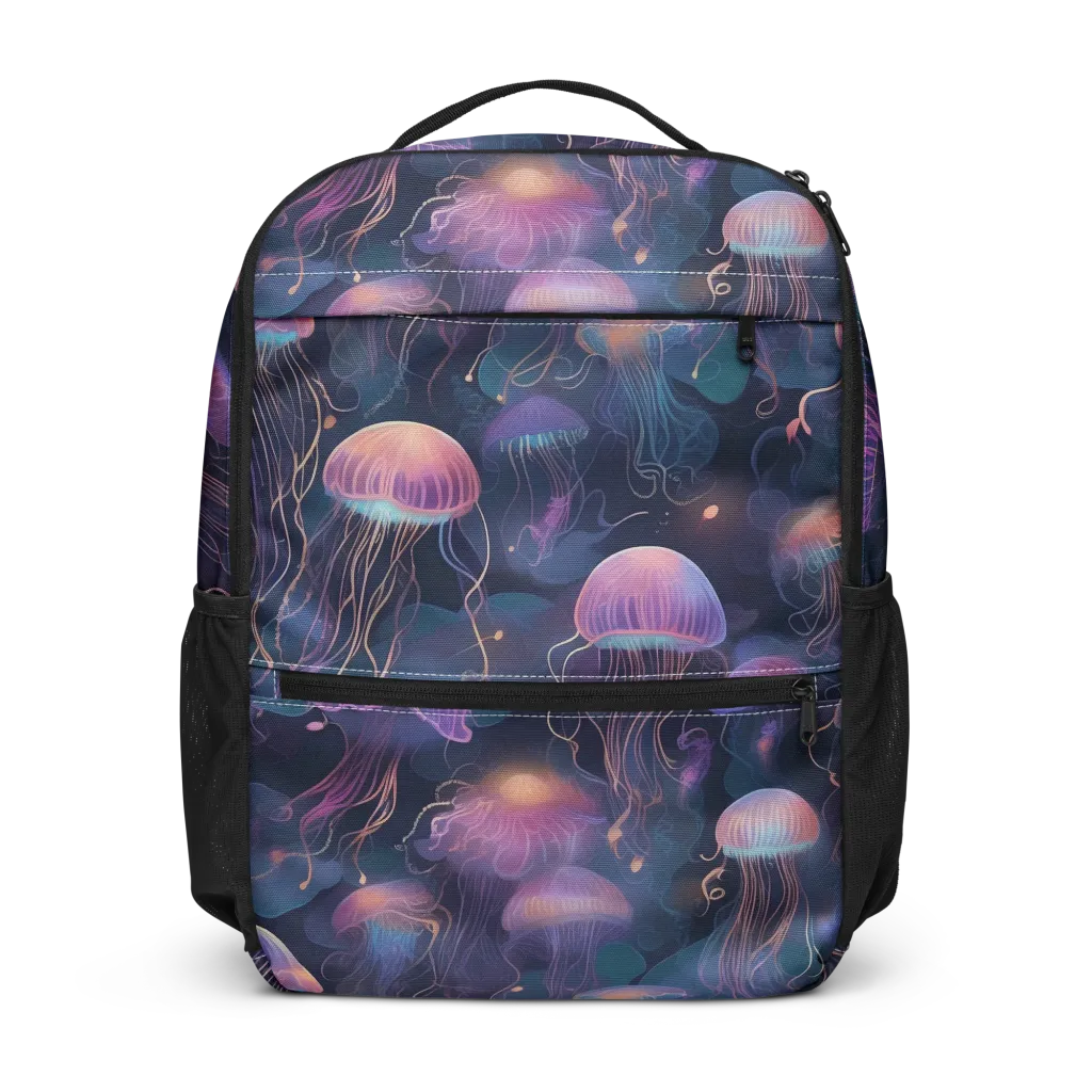 Neon Moon Jelly on Utility Backpack — Front