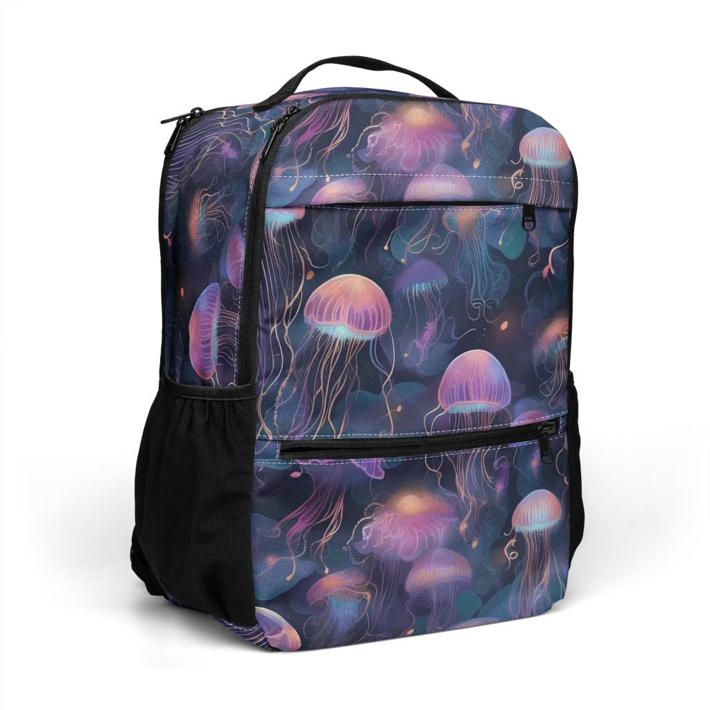 Neon Moon Jelly on Utility Backpack — Right Front