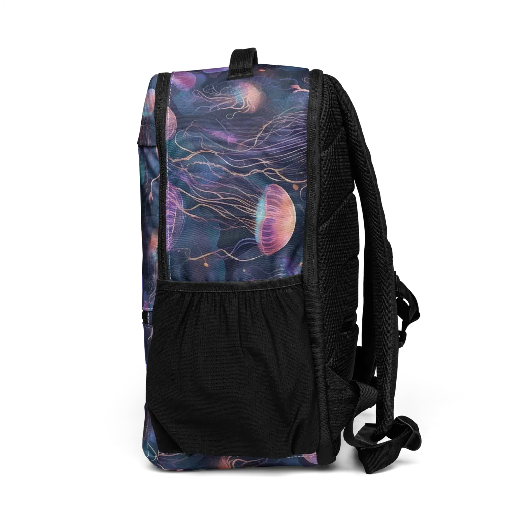 Neon Moon Jelly on Utility Backpack — Left