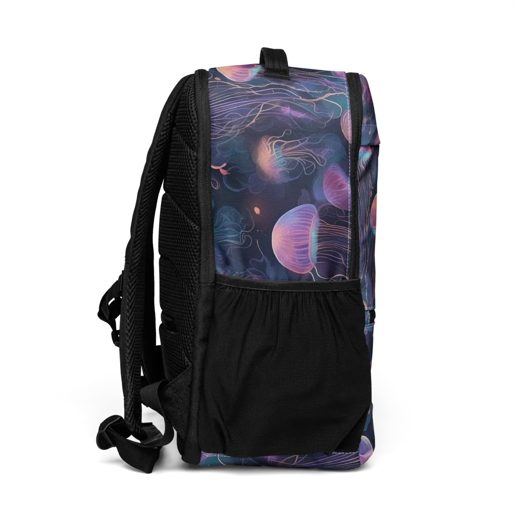 Neon Moon Jelly on Utility Backpack — Right