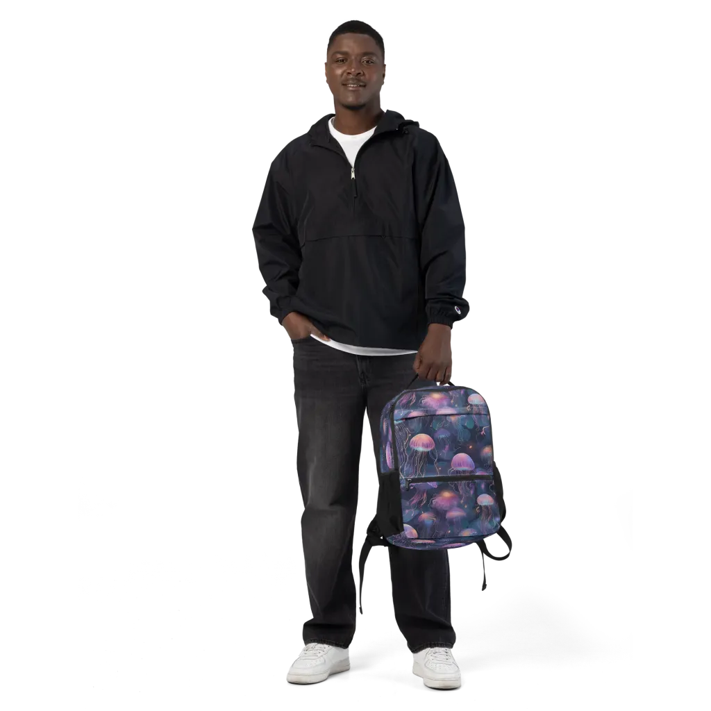 Neon Moon Jelly on Utility Backpack — Front