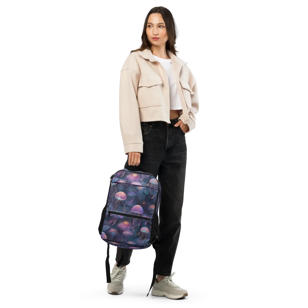 Neon Moon Jelly on Utility Backpack — Front