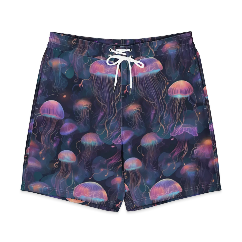 Neon Moon Jelly on Men's Board Shorts — Front