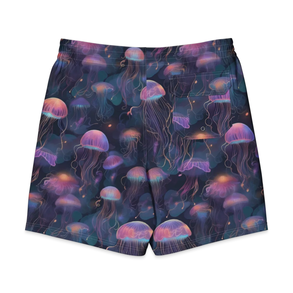 Neon Moon Jelly on Men's Board Shorts — Back